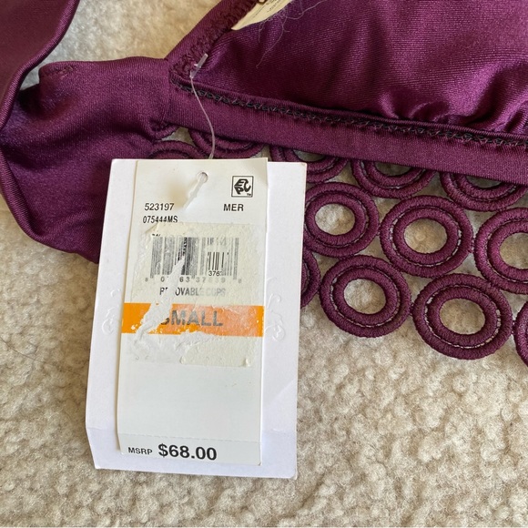 NWT Purple BECCA SWIM triangle bikini top, small - Picture 8 of 12